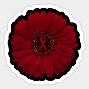 Faith Hope Love World Aids Day Awareness Flower Red Ribbon Sticker